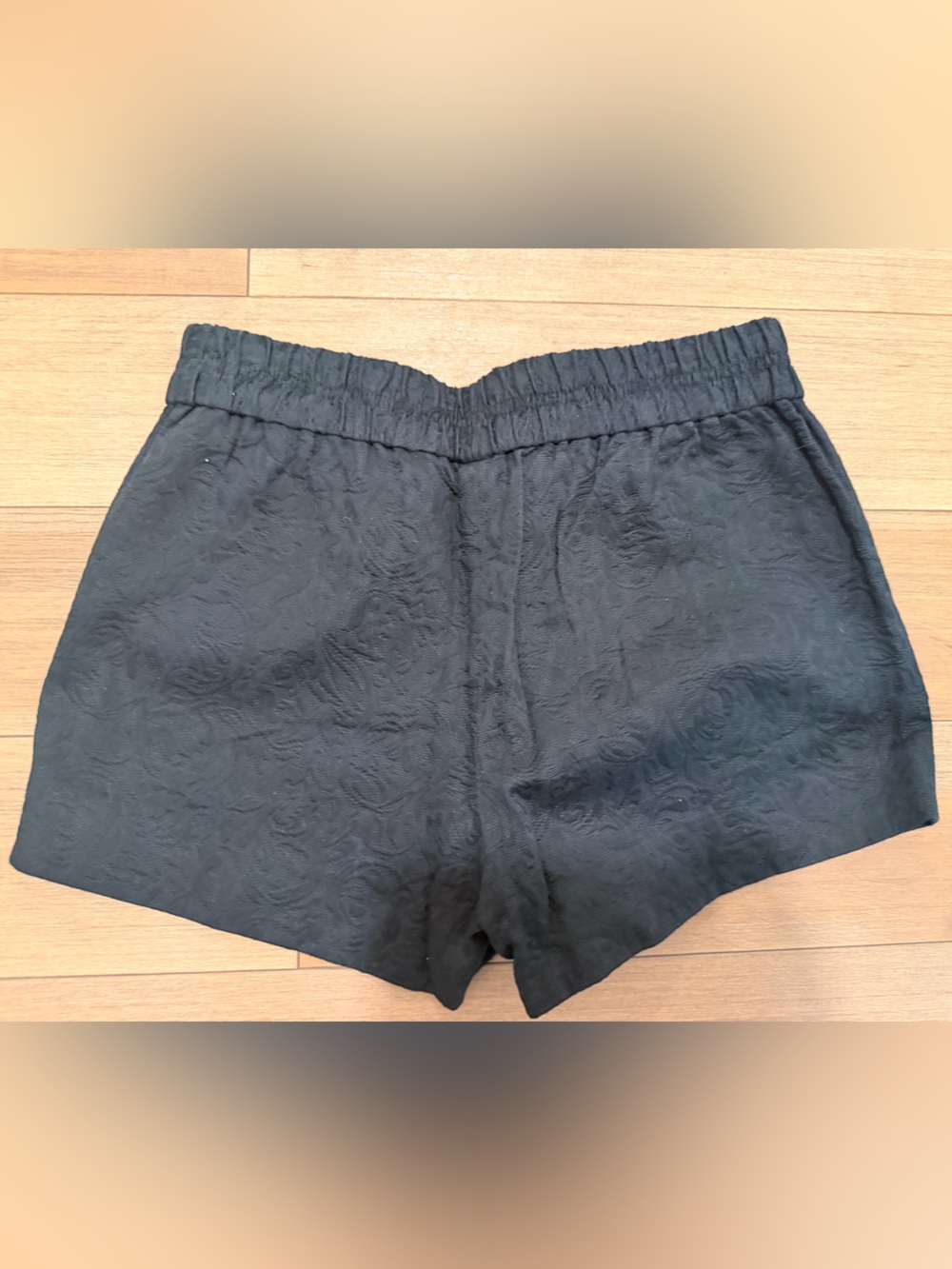 J. Crew Black High-Waist Paisley Textured Shorts NWT